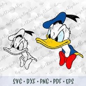 180 SVG PNG Donald Duck Head Face Layered Cut files Outline Mickey Minnie Mouse Friends Cricut Silhouette Iron on Transfer Printable Image