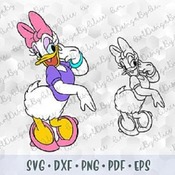 186 SVG PNG Daisy Duck Mickey Minnie Friends  Layered Vector Cut file Outline Silhouette Cricut Iron on Transfer Disney Birthday Tshirt Desi