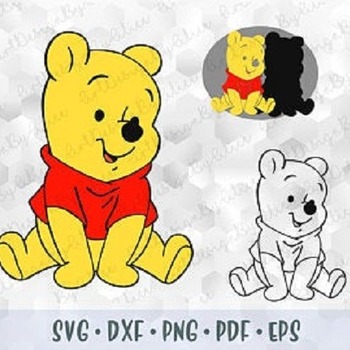 188 Layered SVG PNG DXF Winnie the Pooh Baby Color and Outline Cut files for Cricut Silhouette Iron on Transfer Sublimation Disney Clip art