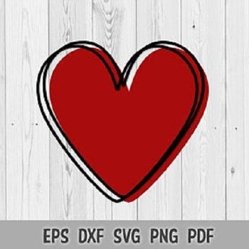 193 SVG PNG Hand drawn Doodle Hearts Love Valentine Day Layered Vector Cut files Cricut Silhouette Iron on Template Valentine's Doodles Prin