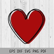 193 SVG PNG Hand drawn Doodle Hearts Love Valentine Day Layered Vector Cut files Cricut Silhouette Iron on Template Valentine's Doodles Prin