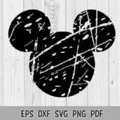 194 SVG PNG Mickey Mouse Head Ears Grunge Distressed Texture Pattern vector Cut file Cricut Silhouette Iron on Grunge Overlay Vintage Patter