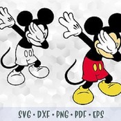 209 SVG PNG Dabbing Mickey Mouse Disney Layered Cuttable file Cricut Silhouette Iron on Sublimation Transfer Outline Silhouette Dab Mickey M