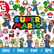 21 Super Mario Bros SVG Bundle, Super Mario Vector, Mario SVG, Mario Bros Clipart, Mario Cricut, Instant Download, Wall Decal, Sticker, Kart
