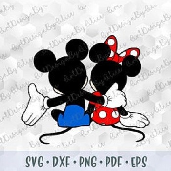 211 SVG PNG Mickey Minnie Mouse Hug Love Sitting Back Head Ears Layered Cut files Cricut Silhouette Outline Iron on Transfer Print Sublimati