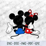 211 SVG PNG Mickey Minnie Mouse Hug Love Sitting Back Head Ears Layered Cut files Cricut Silhouette Outline Iron on Transfer Print Sublimati