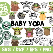 22 Baby Yoda SVG Bundle, Mandalorian Bundle SVG, Star Wars SVG, Baby Yoda Cricut, Silhouette, Baby Yoda Svg, Vinyl File, Cut File