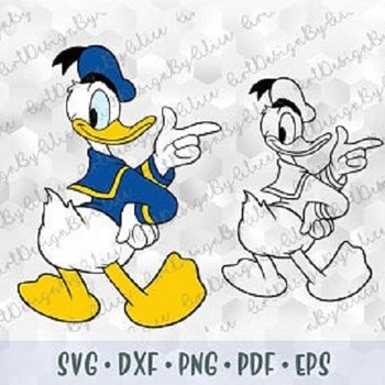 220 SVG PNG Donald Duck Layered Cut files Outline Mickey Minnie Mouse Friends Cricut Silhouette Iron on Transfer Printable Image Template Ts