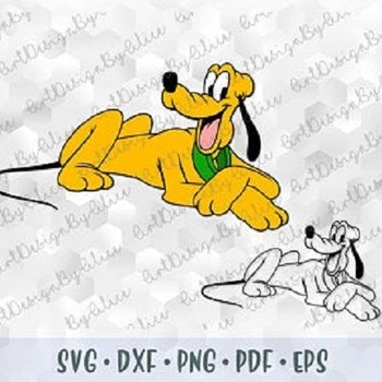 223 SVG PNG DXF Pluto Dog Mickey Mouse Friend Layered Vector Cut file Outline Silhouette Cricut Iron on Transfer Template Disney Birthday De