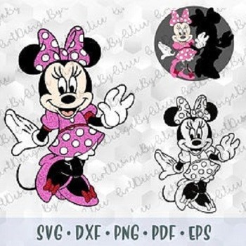 224 SVG PNG Minnie Mouse Hand Dress Ears Head Red Bow Polka Dot Layered Cut File Outline Silhouette Cricut Iron on Transfer Disney Birthday