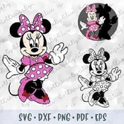 224 SVG PNG Minnie Mouse Hand Dress Ears Head Red Bow Polka Dot Layered Cut File Outline Silhouette Cricut Iron on Transfer Disney Birthday