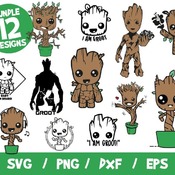 23 Groot SVG Bundle, Groot Vectors, Marvel Cricut, Cut File, Vinyl, Clipart, Cute Groot, Baby On Board, I Am Groot, Guardians Of The Galaxy