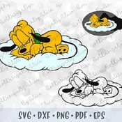 230 SVG PNG Pluto Baby Mickey Minnie Mouse Friends Sleeping Cloud Layered Cut files Outline Cricut Silhouette Iron on Transfer Disney Babies