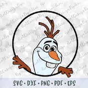 234 Olaf Snowman Head Face Frozen 2 SVG PNG Layered Cut files Outline Layers for Cricut Silhouette Iron on Transfer Sublimation Design Clipa