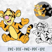 237 Layered SVG PNG DXF Winnie the Pooh Tigger Baby Color and Outline Cut files for Cricut Silhouette Iron on Transfer Disney Babies Clip ar