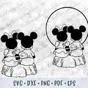 240 SVG PNG EPS Mickey Minnie Mouse Hug Back Head Ears Cut files for Cricut Silhouette Outline Stroke Iron on Transfer Print Sublimation Des