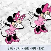 242 SVG PNG Dabbing Minnie Mouse Pink Layered Cuttable file Cricut Silhouette Iron on Sublimation Transfer Outline Silhouette Dab Minnie Mou