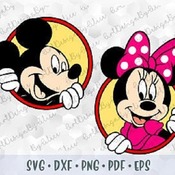 247 SVG PNG Mickey and Minnie Mouse Hands Head Ears Layered Cut Files Outline Silhouette Cricut Iron on Transfer Template Shirt Disney Desig