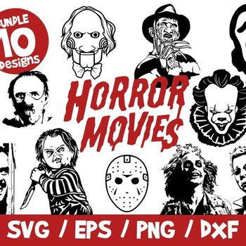 25 Halloween SVG, Horror Movies SVG, Halloween Bundle, Beetlejuice SVG, Chucky Svg, Hannibal Lecter, Jigsaw, Scream, Shining, Horror Vector