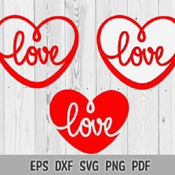 253 SVG PNG Hand drawn Heart Love Valentine Day Layered Vector Cut files Cricut Silhouette Iron on Template Valentine's Print Calligraphy Lo