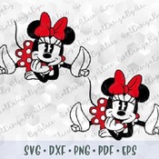 258 SVG PNG DXF Minnie Mouse Vintage Retro Old Style Layered Cut file Outline Cricut Silhouette Iron on Sublimation Transfer Outline Silhoue