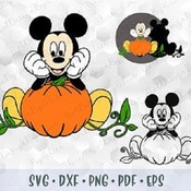 259 SVG PNG Minnie Mickey Mouse Pumpkin Halloween Ears Head Layered Cut Files Outline Silhouette Cricut download Iron on Transfer Disney Pri