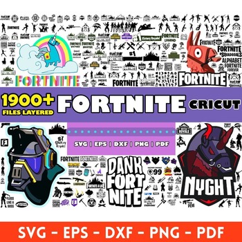 26 Fortnite mega big bundle svg png clipart vector birthday font