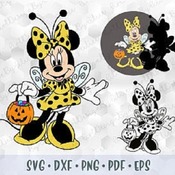 266 SVG PNG Minnie Mouse Bee Halloween costume Hand Dress Ears Head Layered Cut File Outline Silhouette Cricut Iron on Transfer Disney Birth