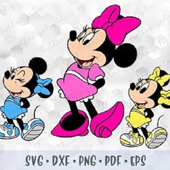 267 SVG PNG Minnie Millie Melody Mouse Bow Layered Cut Files Silhouette Studio Cricut Design Iron on Transfer Disney Birthday Girl Clipart