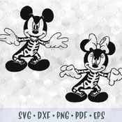 270 SVG PNG Mickey Minnie Mouse Skeleton Halloween Ears Head Bones Layered Cut File Silhouette Cricut download Iron on Transfer Disney Party