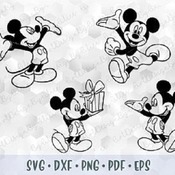 272 Set SVG PNG Mickey Mouse Hands Shorts Body Head Ears Outline Silhouette Cricut Transfer Iron on Template Shirt Disney Design Birthday Bo