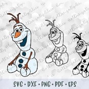 273 SVG PNG Olaf Snowman Frozen 2 Layered Cut files Outline Stroke Coloring Pages Cricut Silhouette Iron on Transfer Print Sublimation Desig