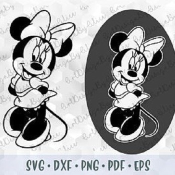 274 SVG PNG DXF Minnie Mouse Hands Dress Ears Head Bow Polka Dot Outline Silhouette Cricut Iron on Transfer Template Shirt Disney Birthday G