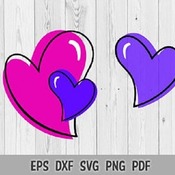 278 SVG PNG Hand drawn Doodle Hearts Love Valentine Day Layered Vector Cut files Cricut Silhouette Iron on Template Valentine's Doodles Prin