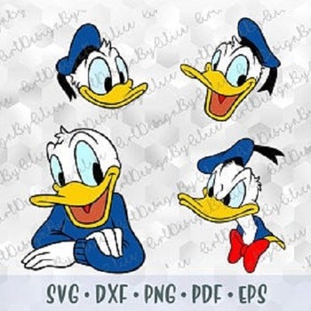 282 SVG PNG Donald Duck Head Face Hands Mickey Minnie Mouse Friends Layered Cut files Cricut Silhouette Iron on Transfer Printable Images