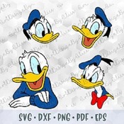 282 SVG PNG Donald Duck Head Face Hands Mickey Minnie Mouse Friends Layered Cut files Cricut Silhouette Iron on Transfer Printable Images