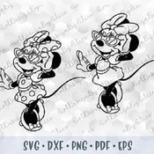 285 SVG PNG Fashionable Minnie Mouse Hand Dress Bow Vector Outline Cut Files Silhouette Cricut Iron on Transfer Disney Birthday Girl Design