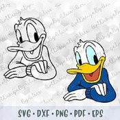 288 SVG PNG Donald Duck Head Face Layered Cut files Outline Mickey Minnie Mouse Friends Cricut Silhouette Iron on Transfer Printable Image