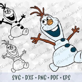 289 Olaf Snowman Frozen 2 SVG PNG Layered Cut files Outline Stroke Coloring Pages Cricut Silhouette Iron on Transfer Print Sublimation Desig