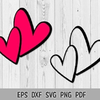 296 SVG PNG Hand drawn Doodle Hearts Love Valentine Day Layered Vector Cut files Cricut Silhouette Iron on Template Valentine's Doodles Prin