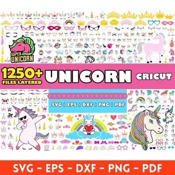 3 Unicorn mega big bundle svg png clipart Cricut Silhouette dxf instant download