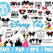 30 Disney Trip 2020 SVG Bundle, Disney Trip Vector, Disney SVG, Mickey Cricut Silhouette, Mickey Fireworks, The One Where We Go To Disney