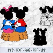 300 SVG PNG EPS Mickey Minnie Mouse Hug Back Head Ears Layered Cut files for Cricut Silhouette Outline Iron on Transfer Print Sublimation De