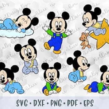 302 SVG PNG Mickey Mouse Baby Babies Layered Cut file Cricut Silhouette Iron on Transfer Sublimation Child Kid Mickey Baby Template Stencil