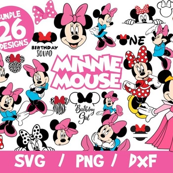 32 Minnie Mouse SVG Bundle, Minnie Bundle SVG, Disney SVG, Minnie Cricut, Minnie Silhouette, Disney Trip, Vinyl File, Cut File, Eps