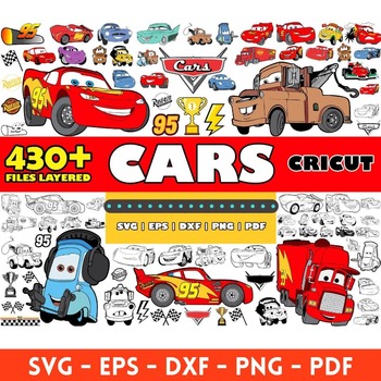 35 Cars Lightning McQueen mega big bundle svg png clipart vector Silhouette