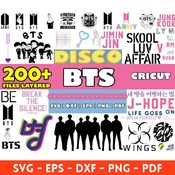 37 BTS KPop mega big bundle svg png clipart vector files for cricut bt21