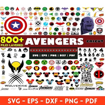 42 Superhero Avengers mega big bundle svg png clipart vector for Cricut