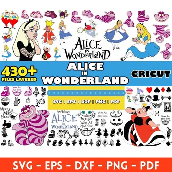 43 Alice in Wonderland Princess mega big bundle svg png clipart vector cut file