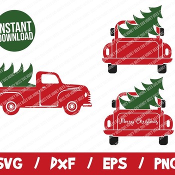 45 Christmas Truck SVG Bundle, Christmas SVG, Merry Christmas SVG, Truck with Christmas Tree, Cut File, Cricut, Vector, Dxf, Layered,